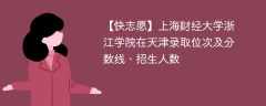 上海财经大学浙江学院在天津录取位次及分数线、招生人数（2021-2023招生计划）