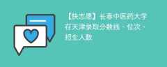 长春中医药大学在天津录取分数线、位次、招生人数（2021-2023招生计划）