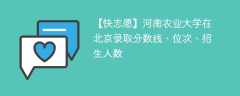 河南农业大学在北京录取分数线、位次、招生人数（2021-2023招生计划）