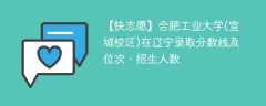 合肥工业大学(宣城校区)在辽宁录取分数线及位次、招生人数「2021-2023招生计划」
