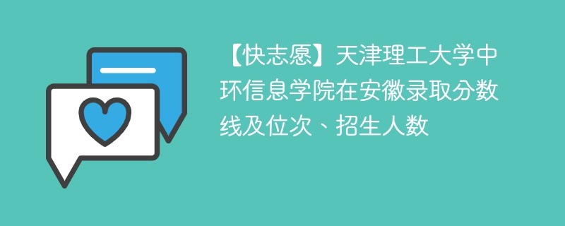 【快志愿】天津理工大学中环信息学院在安徽录取分数线及位次、招生人数