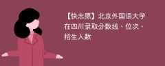 北京外国语大学在四川录取分数线、位次、招生人数（2021-2023招生计划）