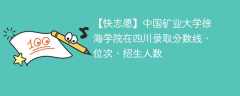 中国矿业大学徐海学院在四川录取分数线、位次、招生人数（2021-2023招生计划）