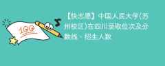 中国人民大学(苏州校区)在四川录取位次及分数线、招生人数（2021-2023招生计划）