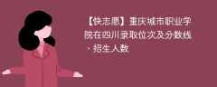 重庆城市职业学院在四川录取位次及分数线、招生人数（2021-2023招生计划）