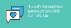 重庆城市管理职业学院在辽宁录取分数线、位次、招生人数（2021-2023招生计划）