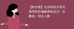 北京科技大学天津学院在福建录取位次、分数线、招生人数「2021-2023招生计划」