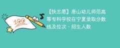 唐山幼儿师范高等专科学校在宁夏录取分数线及位次、招生人数「2021-2023招生计划」