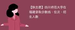 四川师范大学在福建录取分数线、位次、招生人数（2021-2023招生计划）
