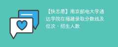 南京邮电大学通达学院在福建录取分数线及位次、招生人数「2021-2023招生计划」
