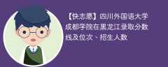 四川外国语大学成都学院在黑龙江录取分数线及位次、招生人数「2021-2023招生计划」