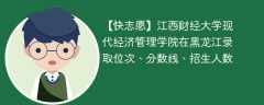 江西财经大学现代经济管理学院在黑龙江录取位次、分数线、招生人数「2021-2023招生计划」