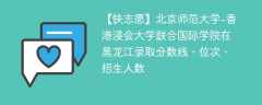 北京师范大学-香港浸会大学联合国际学院在黑龙江录取分数线、位次、招生人数（2021-2023招生计划）