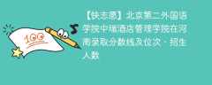 北京第二外国语学院中瑞酒店管理学院在河南录取分数线及位次、招生人数「2021-2023招生计划」