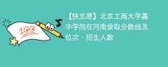 北京工商大学嘉华学院在河南录取分数线及位次、招生人数「2021-2023招生计划」