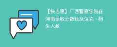 广西警察学院在河南录取分数线及位次、招生人数「2021-2023招生计划」