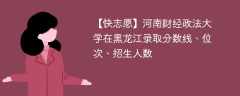 河南财经政法大学在黑龙江录取分数线、位次、招生人数（2021-2023招生计划）