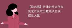 天津财经大学在黑龙江录取分数线及位次、招生人数「2021-2023招生计划」