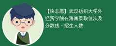 武汉纺织大学外经贸学院在海南录取位次及分数线、招生人数（2021-2023招生计划）
