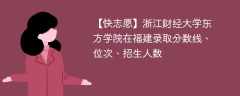 浙江财经大学东方学院在福建录取分数线、位次、招生人数（2021-2023招生计划）