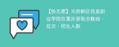 天府新区信息职业学院在重庆录取分数线、位次、招生人数（2021-2023招生计划）