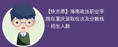 海南政法职业学院在重庆录取位次及分数线、招生人数（2021-2023招生计划）