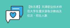 天津职业技术师范大学在重庆录取分数线及位次、招生人数「2021-2023招生计划」