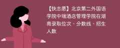 北京第二外国语学院中瑞酒店管理学院在湖南录取位次、分数线、招生人数「2021-2023招生计划」