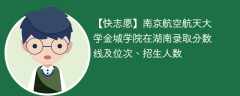 南京航空航天大学金城学院在湖南录取分数线及位次、招生人数「2021-2023招生计划」