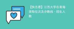 江苏大学在青海录取位次及分数线、招生人数（2021-2023招生计划）