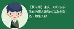 重庆三峡职业学院在内蒙古录取位次及分数线、招生人数（2021-2023招生计划）