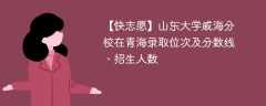 山东大学威海分校在青海录取位次及分数线、招生人数（2021-2023招生计划）