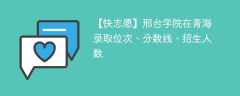 邢台学院在青海录取位次、分数线、招生人数「2021-2023招生计划」