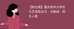 重庆医科大学在江苏录取位次、分数线、招生人数「2021-2023招生计划」