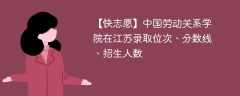 中国劳动关系学院在江苏录取位次、分数线、招生人数「2021-2023招生计划」