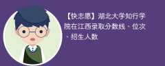 湖北大学知行学院在江西录取分数线、位次、招生人数（2022-2024招生计划）