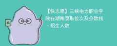 三峡电力职业学院在湖南录取位次及分数线、招生人数（2021-2023招生计划）