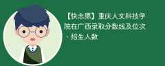 重庆人文科技学院在广西录取分数线及位次、招生人数「2021-2023招生计划」