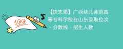 广西幼儿师范高等专科学校在山东录取位次、分数线、招生人数「2021-2023招生计划」