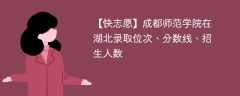 成都师范学院在湖北录取位次、分数线、招生人数「2021-2023招生计划」