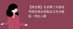 北京第二外国语学院在湖北录取位次及分数线、招生人数（2021-2023招生计划）