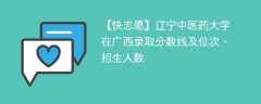 辽宁中医药大学在广西录取分数线及位次、招生人数「2021-2023招生计划」