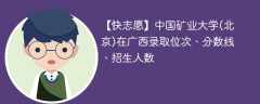 中国矿业大学(北京)在广西录取位次、分数线、招生人数「2021-2023招生计划」