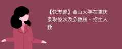 燕山大学在重庆录取位次及分数线、招生人数（2021-2023招生计划）