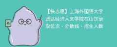 上海外国语大学贤达经济人文学院在山东录取位次、分数线、招生人数「2021-2023招生计划」