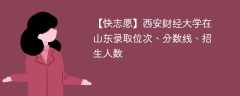 西安财经大学在山东录取位次、分数线、招生人数「2021-2023招生计划」