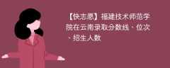 福建技术师范学院在云南录取分数线、位次、招生人数（2021-2023招生计划）