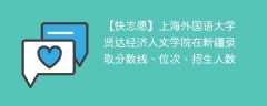 上海外国语大学贤达经济人文学院在新疆录取分数线、位次、招生人数（2021-2023招生计划）