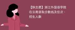 浙江外国语学院在云南录取分数线及位次、招生人数「2021-2023招生计划」