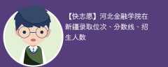 河北金融学院在新疆录取位次、分数线、招生人数「2021-2023招生计划」